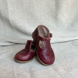 GUC Hard soled t-strap maroon/burgundy Sz 7T Mon Petit Shoes
